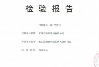 鋼結構防火涂料檢測報告樣本（鋼結構防火涂料檢測報告樣本關鍵內容鋼結構防火涂料檢測報告樣本）