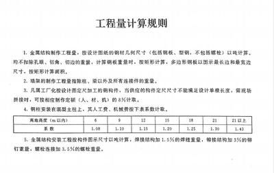 鋼結構定額計算規則和清單計算規則